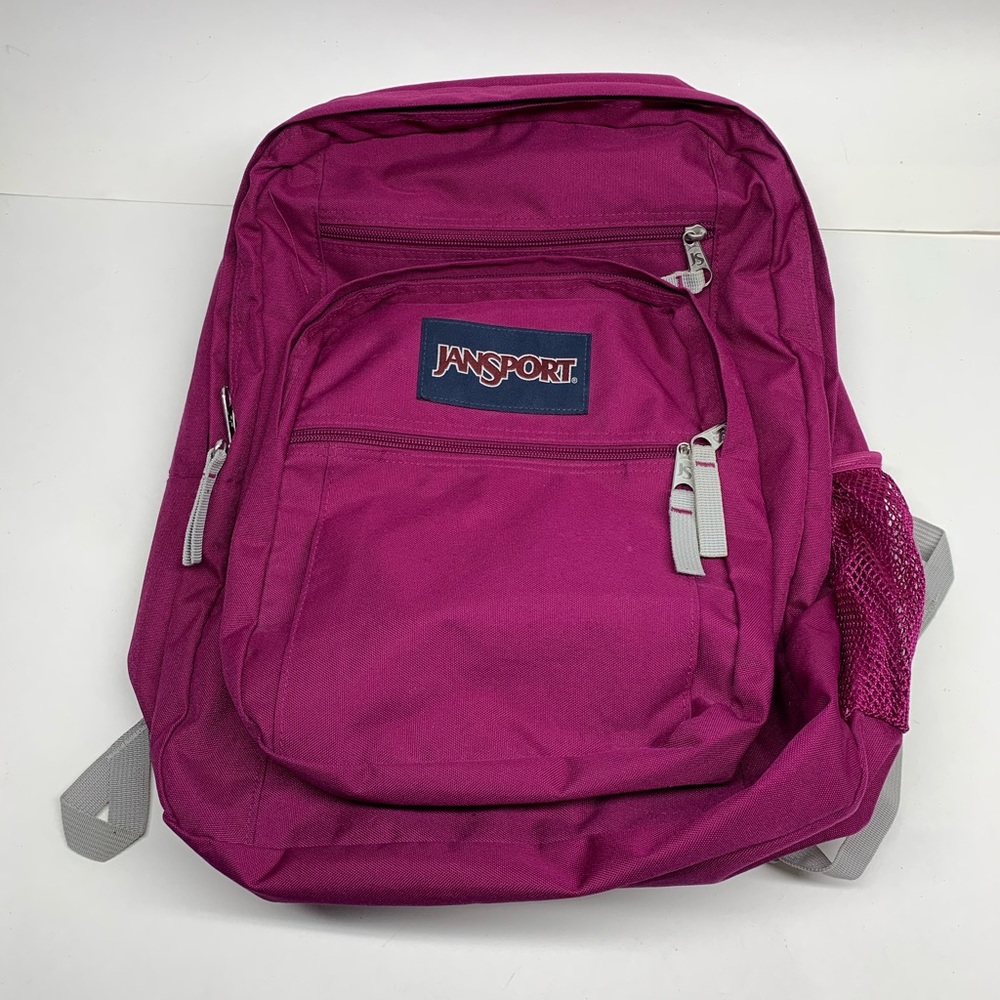 JanSport Big Student Backpack, Pink Purple, Grey, Large Capacity, Like New